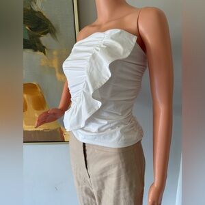 New Never Worn White Gorgeous Ruffle Bustier